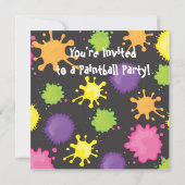 Uitnodiging van Paintball Birthday Party (Achterkant)