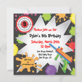 Uitnodiging van Paintball Birthday Party (Voorkant)