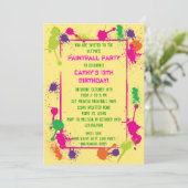 Uitnodiging van Paintball Birthday Party (Staand voorkant)