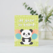 Uitnodiging van Panda Birthday Party (Staand voorkant)