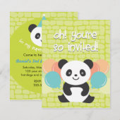 Uitnodiging van Panda Birthday Party (Voorkant / Achterkant)