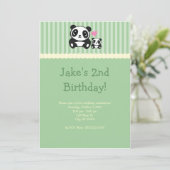 Uitnodiging van Panda - Groen (Staand voorkant)