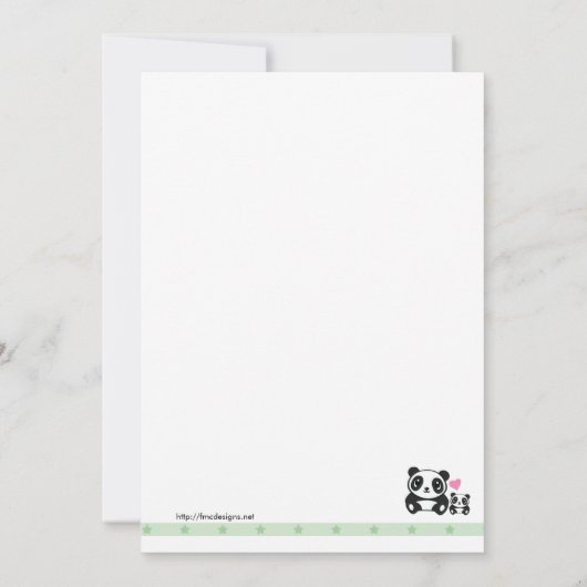Uitnodiging van Panda - Groen (Achterkant)