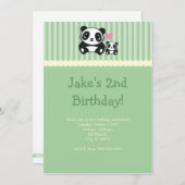 Uitnodiging van Panda - Groen (Voorkant / Achterkant)