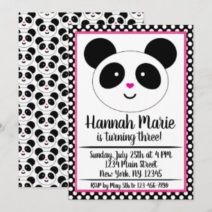 uitnodiging van Panda Party Birthday