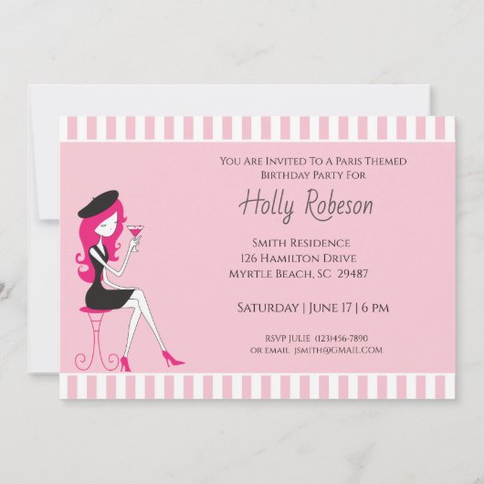 Uitnodiging van Parijs met als geboortedag (Achterkant)