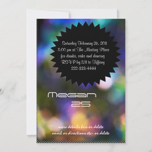 Uitnodiging van partij met gevarendag (Achterkant)