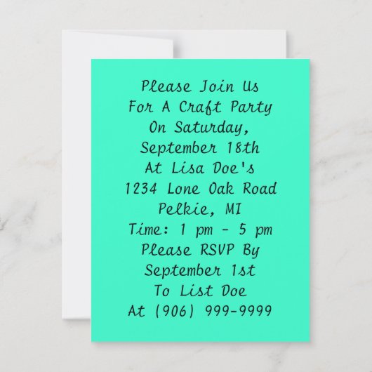 Uitnodiging van partijen die met de ambachtelijke (Achterkant)