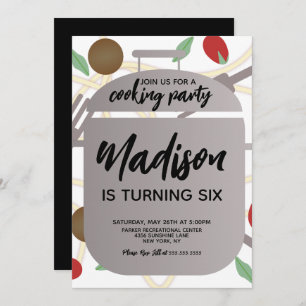 Uitnodiging van pasta Koking Birthday Party
