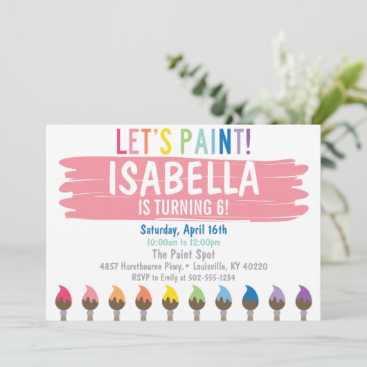 Uitnodiging van pasteelschilderpartij (Staand voorkant)