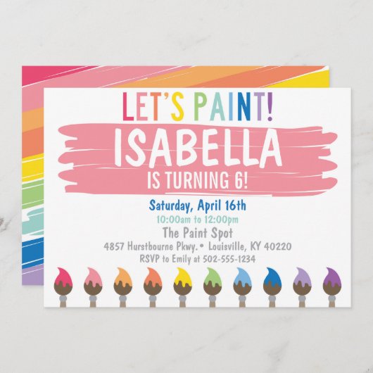 Uitnodiging van pasteelschilderpartij (Voorkant / Achterkant)