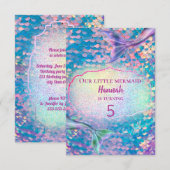 uitnodiging van pastelmermaid Birthday (Voorkant / Achterkant)