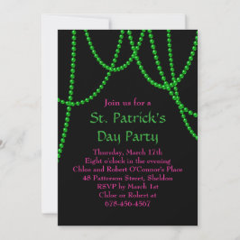 Uitnodiging van Patrick's Day in Pink & Black