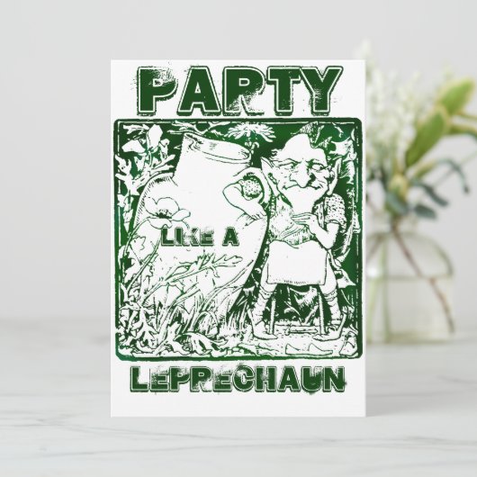Uitnodiging van Patrick's Day Leprechaun Party (Staand voorkant)