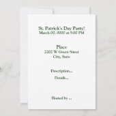 Uitnodiging van Patrick's Day Leprechaun Party (Achterkant)