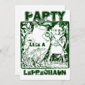 Uitnodiging van Patrick's Day Leprechaun Party (Voorkant / Achterkant)