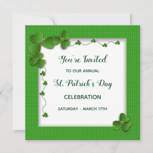 Uitnodiging van Patrick's Day Party - Shamrocks
