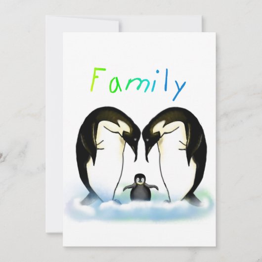 Uitnodiging van Penguin Family Girl (Voorkant)