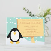Uitnodiging van Penguin Party (Staand voorkant)