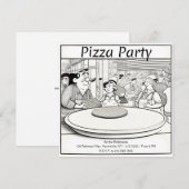 Uitnodiging van persoonlijke Pizza-partij (Voorkant / Achterkant)