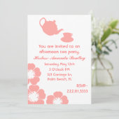 Uitnodiging van Perzikpartij en Witte Tea (Staand voorkant)