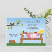 Uitnodiging van Picnic Birthday Party (Staand voorkant)