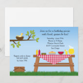 Uitnodiging van Picnic Birthday Party (Voorkant / Achterkant)