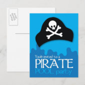 Uitnodiging van piratenpartij briefkaart (Voorkant / Achterkant)
