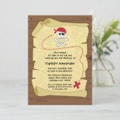 Uitnodiging van piratenpartij in kaart brengen (Staand voorkant)