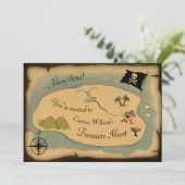 Uitnodiging van piratenpartij voor de verjaardagsd (Staand voorkant)