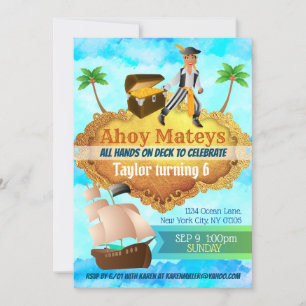  uitnodiging van Pirates Birthday