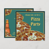 Uitnodiging van Pizza & Beer Party (Voorkant / Achterkant)