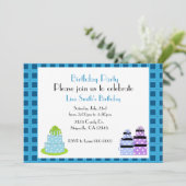 Uitnodiging van Polka Dot Birthday Cake (Staand voorkant)