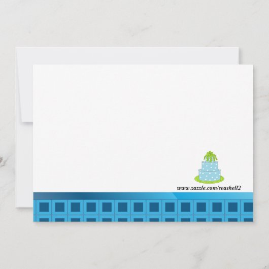 Uitnodiging van Polka Dot Birthday Cake (Achterkant)