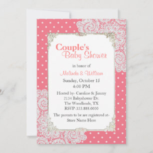 uitnodiging van Polka Dot Couple om Baby shower t