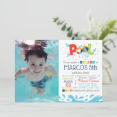 Uitnodiging van poolpartij op zaterdag Gepersonali (Staand voorkant)