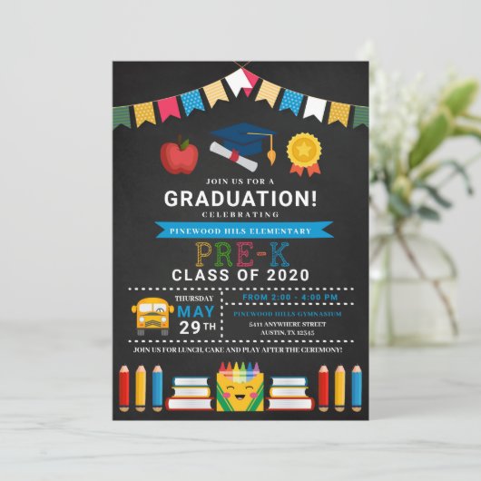 Uitnodiging van prek-Afstuderen-alkboard (Staand voorkant)