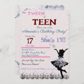 Uitnodiging van Pretiener naar Tiener (Voorkant / Achterkant)