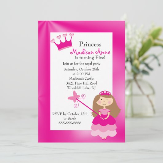  uitnodiging van prinses Birthday (Staand voorkant)