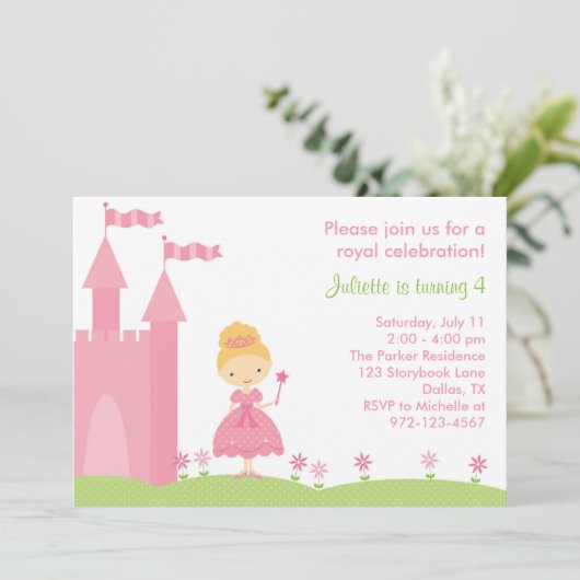  uitnodiging van Prinses Birthday (Staand voorkant)