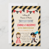 Uitnodiging van prinses en piraten (Voorkant)