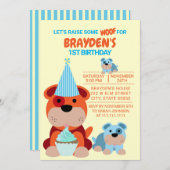 Uitnodiging van puppy Children's Birthday (Voorkant / Achterkant)