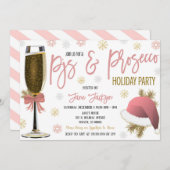 Uitnodiging van pyjama's en prosecco-kerstfeestjes (Voorkant / Achterkant)