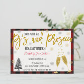 Uitnodiging van pyjama's en prosecco-kerstfeestjes (Staand voorkant)