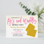 Uitnodiging van pyjama's en waffles (Staand voorkant)