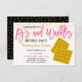 Uitnodiging van pyjama's en waffles (Voorkant / Achterkant)