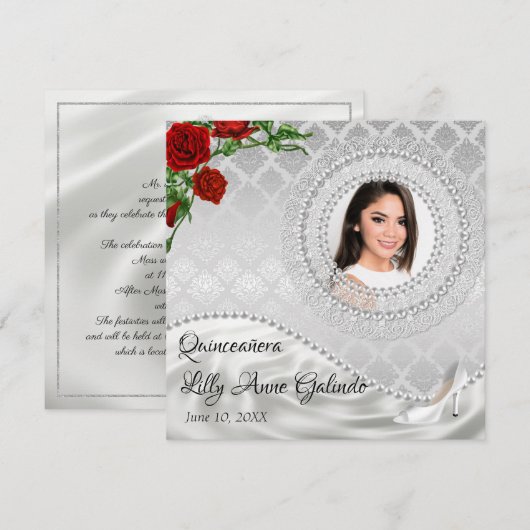 uitnodiging van Quinceañera (Voorkant / Achterkant)
