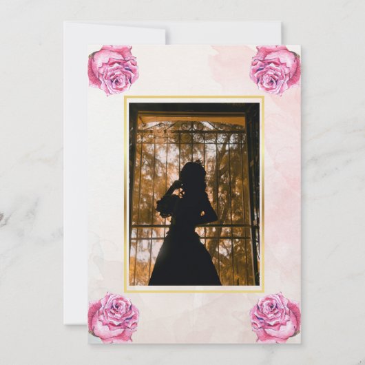 uitnodiging van Quinceañera (Achterkant)