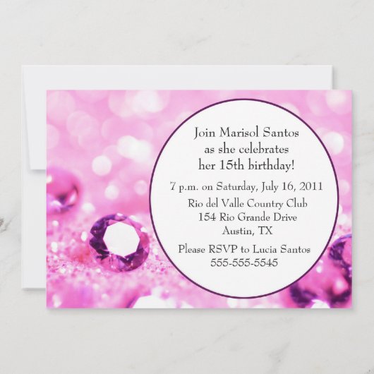 uitnodiging van Quinceañera (Achterkant)