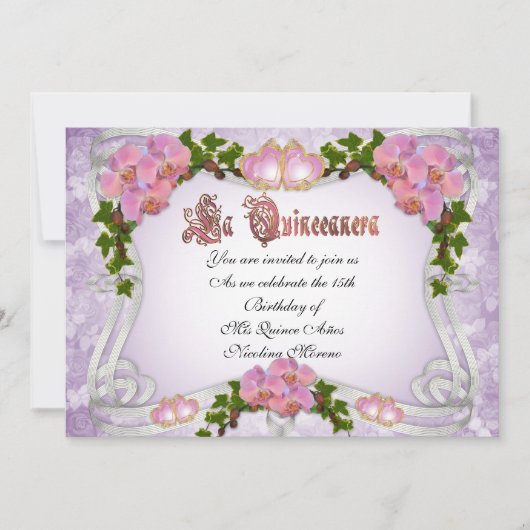 uitnodiging van Quinceanera 15e verjaardag (Voorkant)